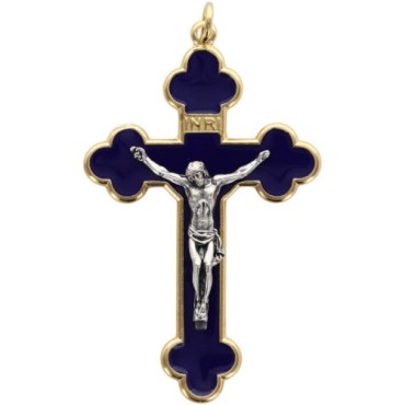 Croix baroque doree- emaillee plusieurs couleurs - Hauteur 8 cm--