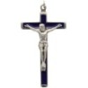 Croix en métal argenté, émaillée plusieurs couleurs - Hauteur 7 cm.