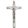 Croix en métal argenté, émaillée plusieurs couleurs - Hauteur 7 cm.