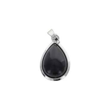 Pendentif en forme de goutte avec pierre, H. 2.5 cm. Differentes pierres.