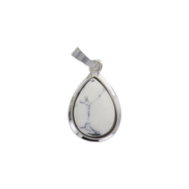 Pendentif en forme de goutte avec pierre, H. 2.5 cm. Differentes pierres.