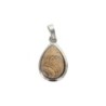 Pendentif en forme de goutte avec pierre, H. 2.5 cm. Differentes pierres.