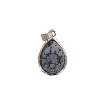 Pendentif en forme de goutte avec pierre, H. 2.5 cm. Differentes pierres.