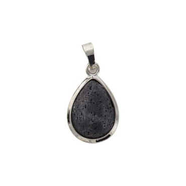 Pendentif en forme de goutte avec pierre, H. 2.5 cm. Differentes pierres.