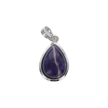 Pendentif en forme de goutte avec pierre, H. 2.5 cm. Differentes pierres.