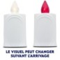 Lumignon blanc a piles H. 10 cm, plusieurs saints..