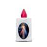 Lumignon blanc a piles H. 10 cm, plusieurs saints..