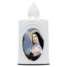 Lumignon blanc a piles H. 10 cm, plusieurs saints..