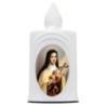 Lumignon blanc a piles H. 10 cm, plusieurs saints..