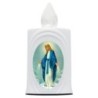Lumignon blanc a piles H. 10 cm, plusieurs saints..