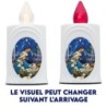 Lumignon blanc a piles H. 10 cm, plusieurs saints..
