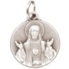 Médaille moulée ou frappée en métal couleur argentée Ø 1.5 cm. Plusieurs saints..