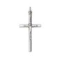 Croix de cou en forme de tube, en métal argenté avec Christ – Hauteur 3,5 cm
