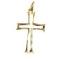 Croix de cou évidée en plaqué or – H. 3,4 cm. Livrée en boîte..
