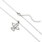 Collier avec chaine L-45 cm r--glable jusqu'-- 50cm avec ange strass H-2 cm en acier inoxydable argent--- livr--e en pochette-