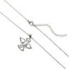 Collier avec chaine L-45 cm r--glable jusqu'-- 50cm avec ange strass H-2 cm en acier inoxydable argent--- livr--e en pochette-