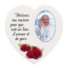 Magnet en bois avec prière forme coeur H 5 cm. Disponible avec différents Saints.