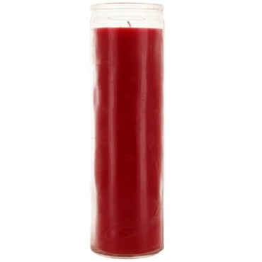 Bougie en verre 7 jours teintee dans la masse hauteur 21 cm, Ø 6 cm.