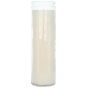 Bougie en verre 7 jours teintee dans la masse hauteur 21 cm, Ø 6 cm.