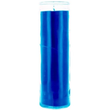 Bougie en verre 7 jours teintee dans la masse hauteur 21 cm, Ø 6 cm.