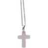 Collier avec croix en pierre naturelle H 2.4 cm sur chaine maille forcat en acier inoxydable L. 45 cm ajustable