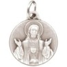 Medaille moulee ou frappee en metal couleur argentee Ø 1.8 cm. Plusieurs saints.
