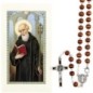 Chapelet de dévotion de saint Benoit avec fermoir image prière, livré en sachet individuel..