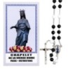 Chapelet de dévotion de la Vierge noire en plastique avec notice explicative, livre en sachet individuel..