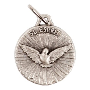 Médaille moulée ou frappée en métal couleur argentée Ø 1.5 cm. Plusieurs saints..