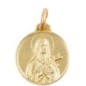 Medaille en plaque or Ø 1,6 cm, plusieurs saints. Livree en boite..