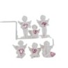 Boite de 12 anges en resine avec coeur - H. 4-7 cm (2 assortiments de 6 anges differents).