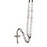 Chapelet sur corde avec médailles de saint Benoit en métal, Ø 9 mm, longueur au cœur 31 cm, croix de saint Benoit..
