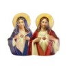 Magnet ou support a poser en bois image collée forme silhouette H. 7 cm, plusieurs saints.