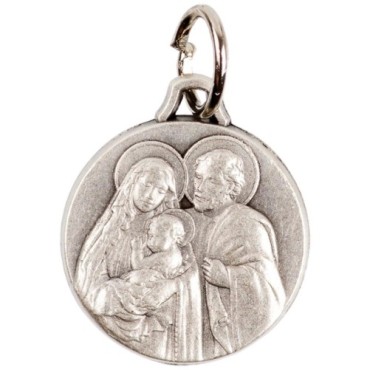 Médaille moulée ou frappée en métal couleur argentée Ø 1.5 cm. Plusieurs saints..