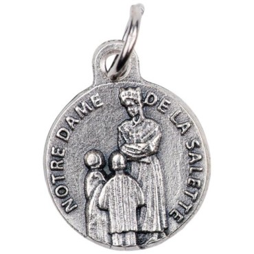 Médaille moulée ou frappée en métal couleur argentée Ø 1.5 cm. Plusieurs saints..