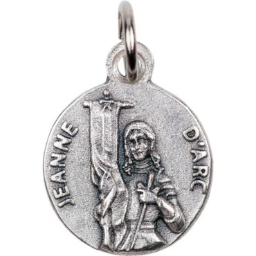 Médaille moulée ou frappée en métal couleur argentée Ø 1.5 cm. Plusieurs saints..