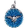 Médaille métal couleur argentée, emmaillé bleu ou rouge Ø 1,8 cm de différents saints. Couleurs différentes selon arrivage..