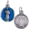 Médaille métal couleur argentée, emmaillé bleu ou rouge Ø 1,8 cm de différents saints. Couleurs différentes selon arrivage..