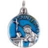 Médaille métal couleur argentée, emmaillé bleu ou rouge Ø 1,8 cm de différents saints. Couleurs différentes selon arrivage..