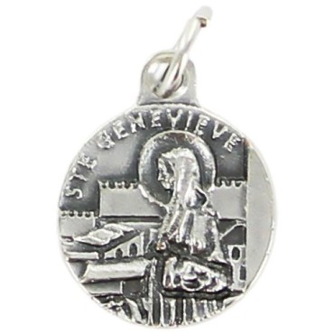 Médaille moulée ou frappée en métal couleur argentée Ø 1.5 cm. Plusieurs saints..