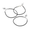 Bracelet cordon en cuir noir avec fermoir pince homard et croix. LOT DE 5, CROIX ASSORTIES.