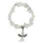 Bracelet sur élastique pour enfant, grains en pierres assorties avec ange LOT DE 5 ASSORTIS
