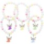Bracelet sur elastique couleur assortie Ø 8 mm, avec ange. LOT DE 5.