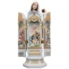 Statue en polystone polychrome peinte a la main Vierge a l'enfant, avec représentation de la nativité a l'interieur H.29 cm