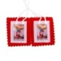 Scapulaire en tissus de saint Michel H. 4,5 x 5 cm avec cordon blanc. Livre en sachet individuel..