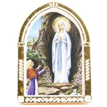 Chevalet en plastique couleurs assorties à poser H.6.5 cm avec image, plusieurs saints