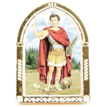 Chevalet en plastique couleurs assorties à poser H.6.5 cm avec image, plusieurs saints