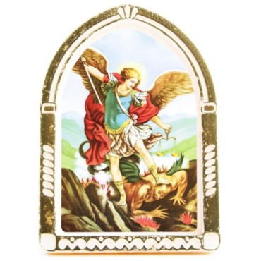 Chevalet en plastique couleurs assorties à poser H.6.5 cm avec image, plusieurs saints