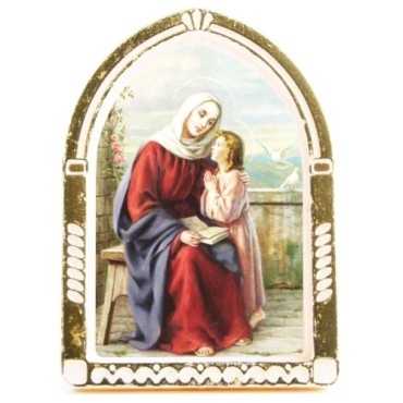 Chevalet en plastique couleurs assorties à poser H.6.5 cm avec image, plusieurs saints