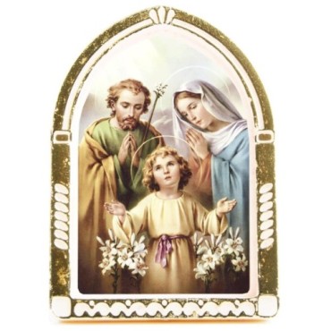 Chevalet en plastique couleurs assorties à poser H.6.5 cm avec image, plusieurs saints